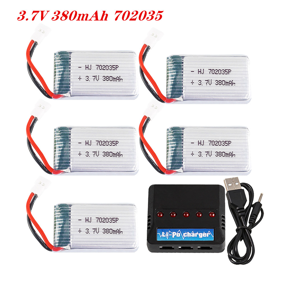 Rc Helicopter Charger - 3.7v 380mah 702035リポバッテリー充電式バッテリー充電器hubsan X4 H107 H107L