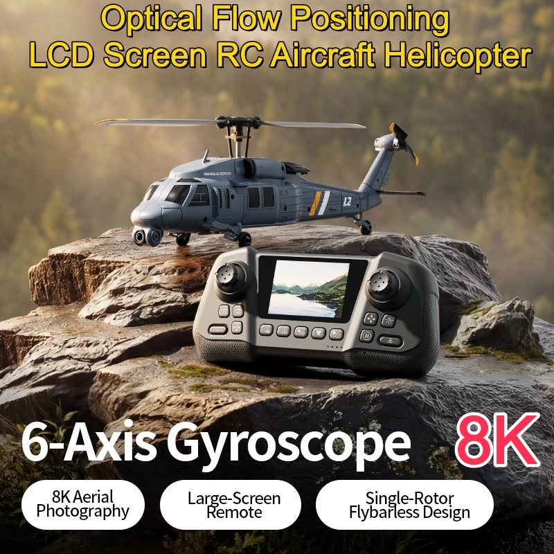 8Kフライバーレス光学フローホバーLCDスクリーンWIFI  - Rc Helicopter Gyro のレビューと価格