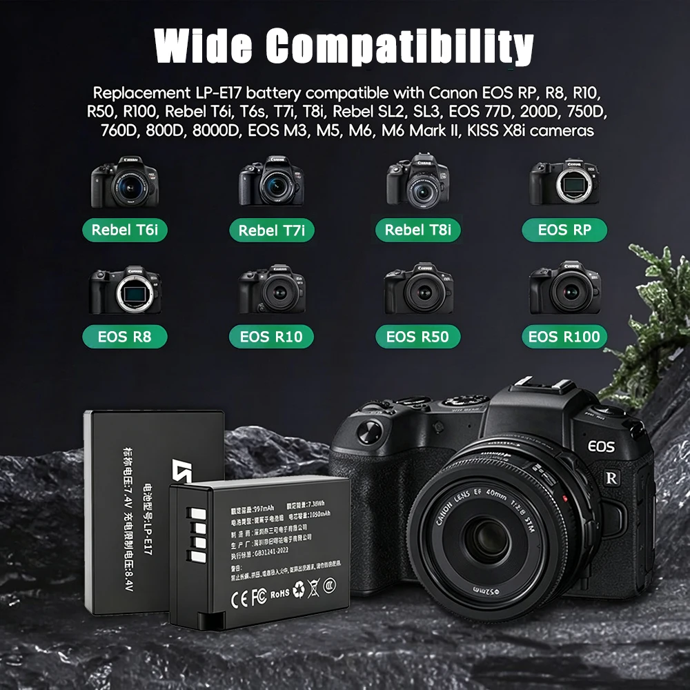 キヤノンカメラ用LP-E17バッテリー EOS 200D M - Canon Camera Eos R8 のレビューと価格